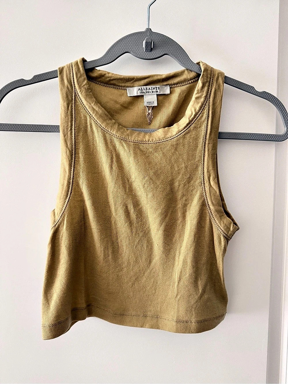Naked Zebra Ribbed Tank Top in Brown Like New